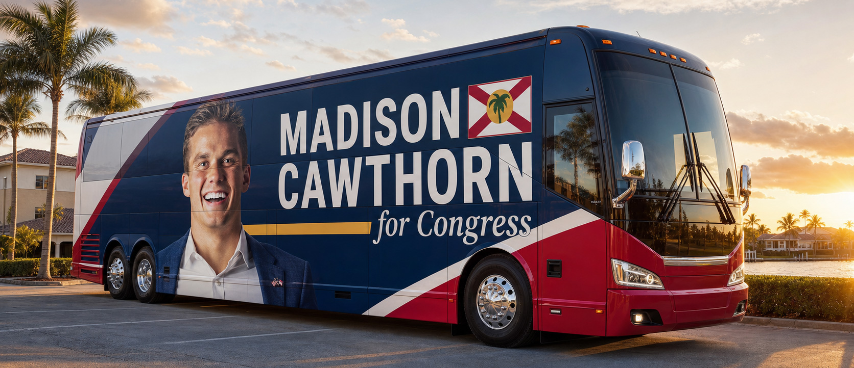 Madison Cawthorn Victory Tour bus