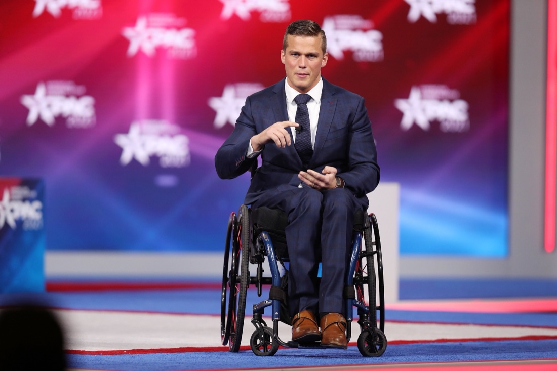 Madison Cawthorn speaking at CPAC